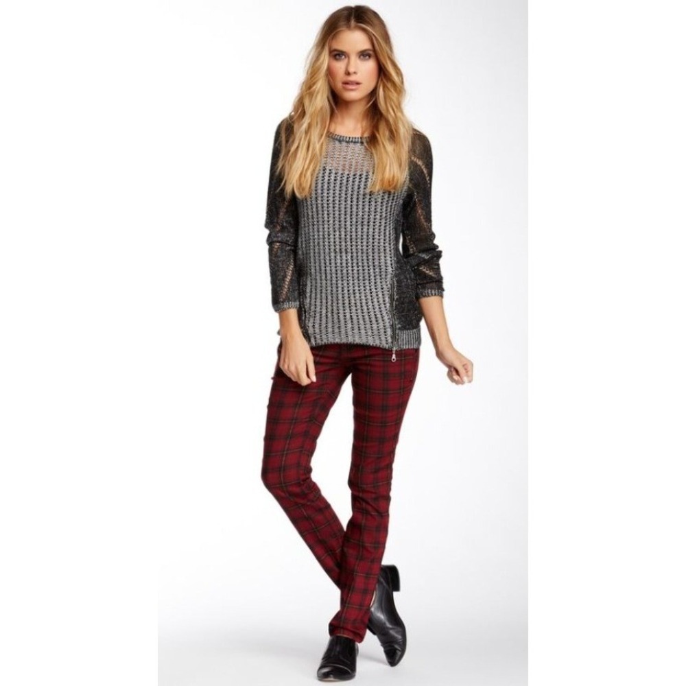 Democracy Women's Red Black Plaid Freedom Jegging Skinny Ankle Jeans Pant Size 7 - Picture 2 of 8